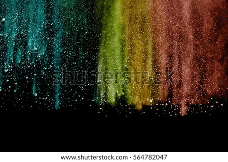 abstract powder splatted background,Freeze motion of powder exploding/throwing white powder