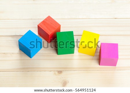 Colorful wooden building blocks