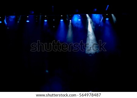 scene, stage light with colored spotlights