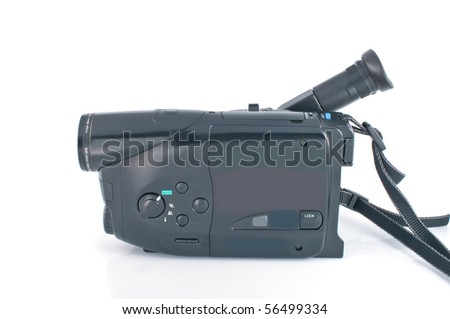 Old video camera,isolated on white background