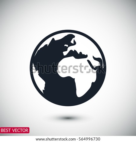 Pictograph of globe icon, vector best flat icon, EPS