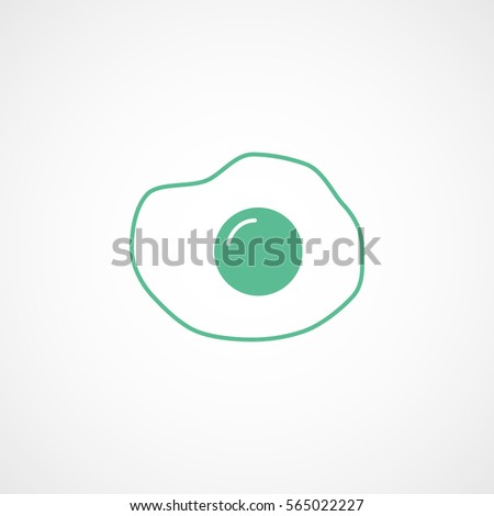 Omelet Green Flat Icon On White Background