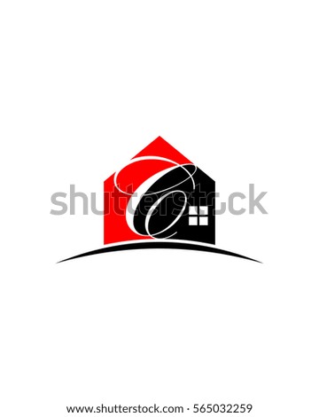 Letter C Real Estate logo, vector