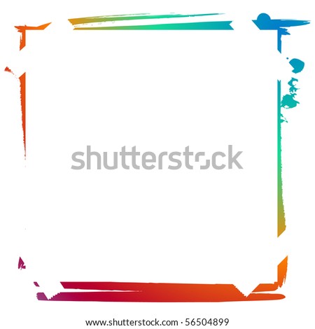 painted rainbow frame with copy space