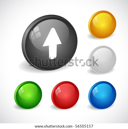 Color 3d buttons for web. Vector