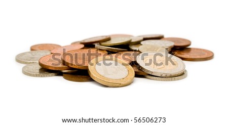 mineral deposit of money of isolated by a white background