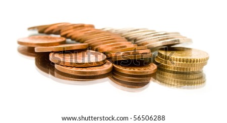 mineral deposit of money of isolated by a white background