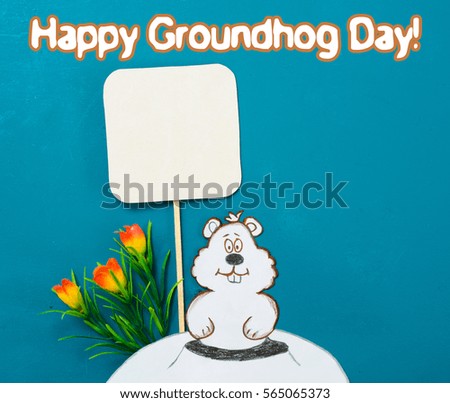 Happy Groundhog Day card. 