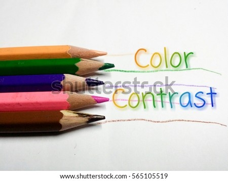 Picture of color pencils with wordings