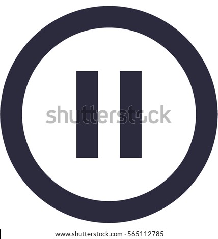 Pause Button Vector Icon Royalty-Free Stock Photo #565112785