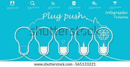 Lamp Business Text Plug push, Modern Vector illustration Infographic template.