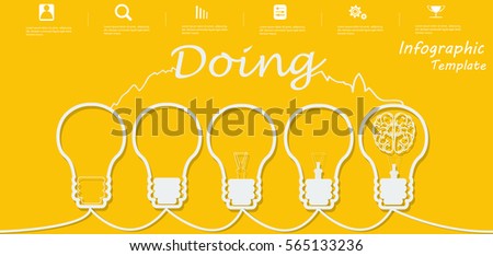 Lamp Business Text Doing, Modern Vector illustration Infographic template.