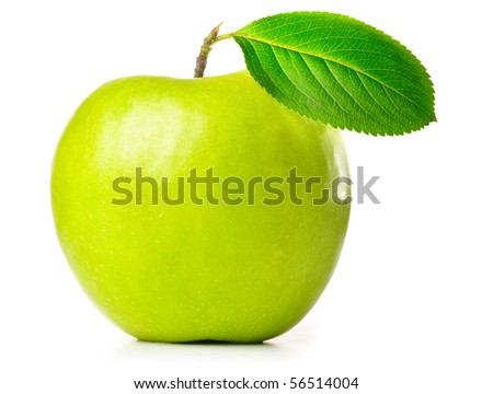 fresh green apple isolated on white Royalty-Free Stock Photo #56514004