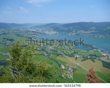 beautiful alpine trekknig at mondsee region in austria