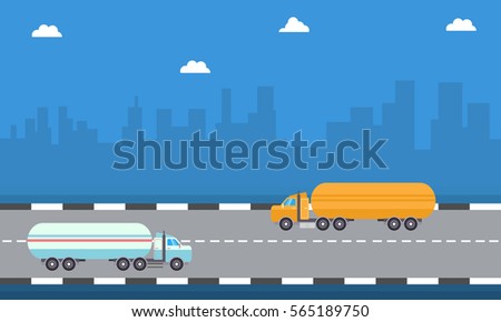 Vector art of road tanker illustration collection stock