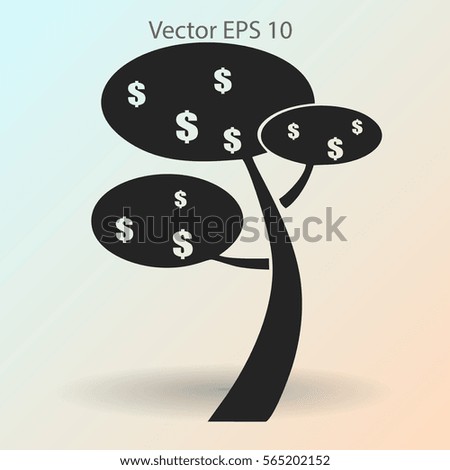 dollar money tree vector illustration