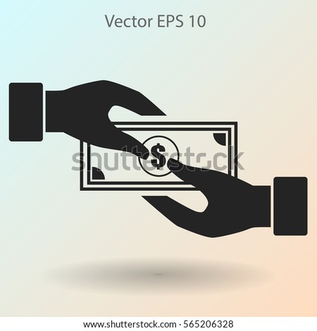 transfer money from hand to hand vector illustration