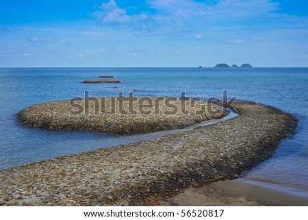 Islands watermark in the sea of the gulf Thailand