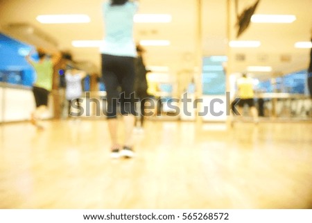 Picture blurred  for background abstract and can be illustration to article of aerobic class