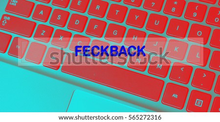 RED KEYBOARD WITH TEXT FECKBACK