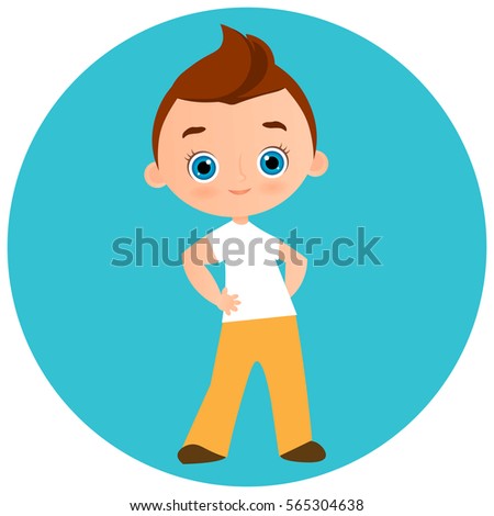 Young Boy with glasses. Vector illustration eps 10 isolated on white background. Flat cartoon style