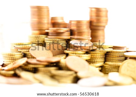 euro cents coin on white background