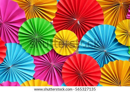 Abstract of beautiful colorful paper filigree strips folded for background