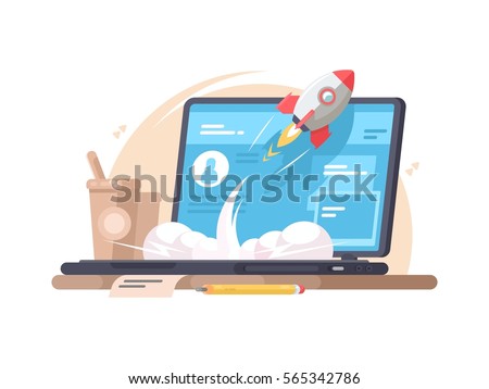 Successful launch of startup Royalty-Free Stock Photo #565342786
