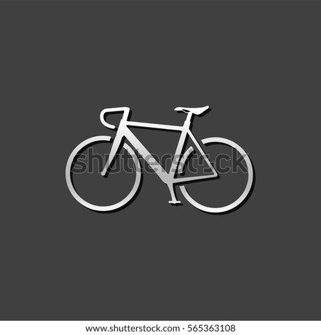 Road bicycle icon in metallic grey color style. Sport race cycling