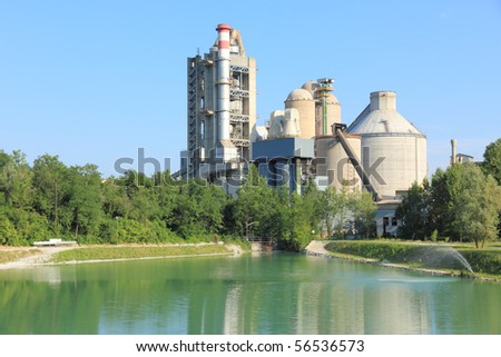 industrial plant in green area