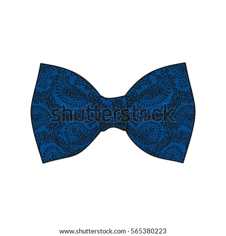 Bow tie. Lapis Blue color. Vector illustration
