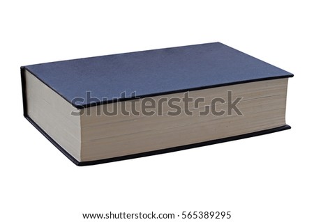 Isolate book on white background, black cover, education concept 