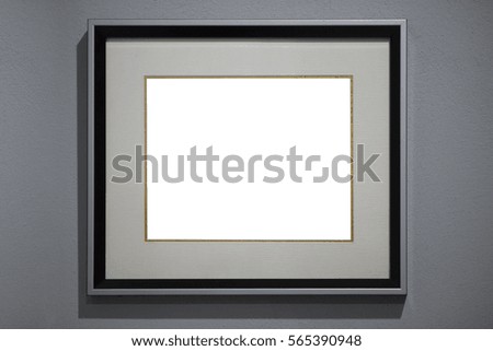 Blank modern frame on texture background as concept