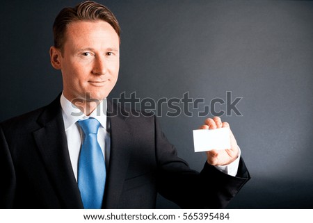 Business Man Showing His Card