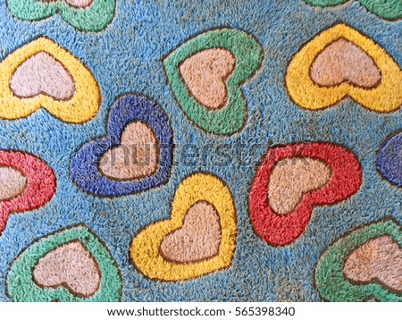 Doormat is heart pattern