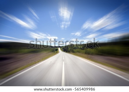 Abstract Motion blurred road