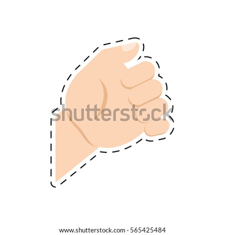 hand service tray symbol cut line vector illustration eps 10
