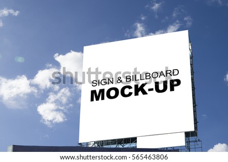 Blank Billboard advertisement roof of building for advertising, with clipping path.
