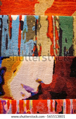 colorful abstract carpet fabric design as background texture