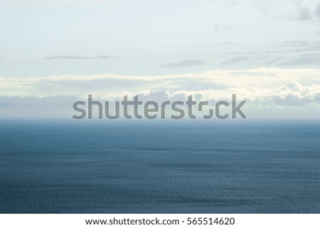 Magnificent views of the sea horizon and the clouds