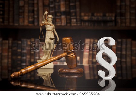 Court gavel,Law theme, mallet of justice, Paragraph, mirror background