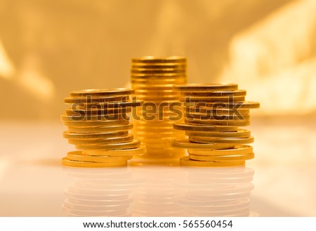 Stack of golden eagle coins