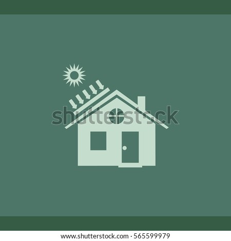 solar battery powered house icon, vector design