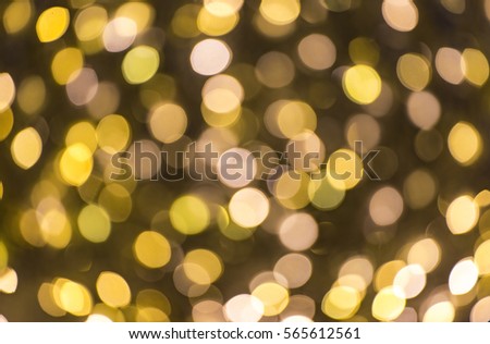 Round yellow light bokeh, abstract background