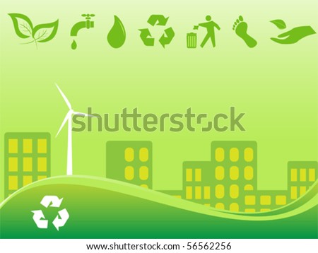 Green environmentally conscious city view