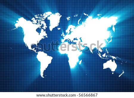 World map technology-style
