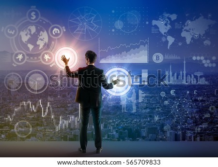futuristic graphical interface and system engineer, financial technology, abstract image visual