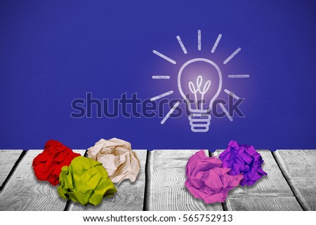 Purple crumpled paper ball against grey 3d