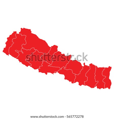 Red map of nepal