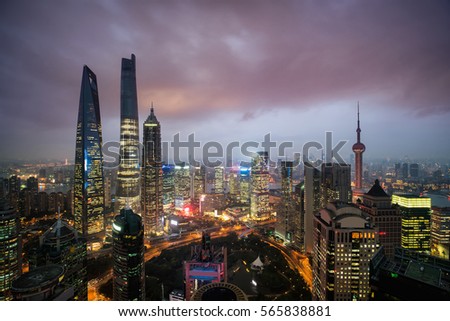 Night view of Shanghai, Lujiazui